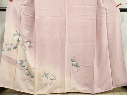平和屋着物■訪問着　花鳥文　暈し染め　正絹　逸品　DABI1966qa