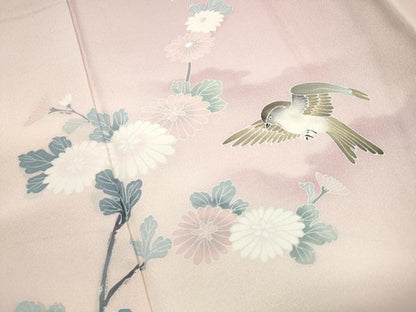 平和屋着物■訪問着　花鳥文　暈し染め　正絹　逸品　DABI1966qa