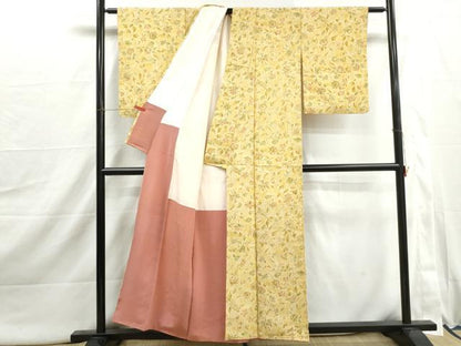 平和屋着物■上質な小紋　更紗花鳥文　正絹　逸品　DABI1969qa