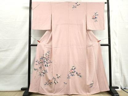 平和屋着物■訪問着　友禅　枝椿文　正絹　逸品　DABI1973qa