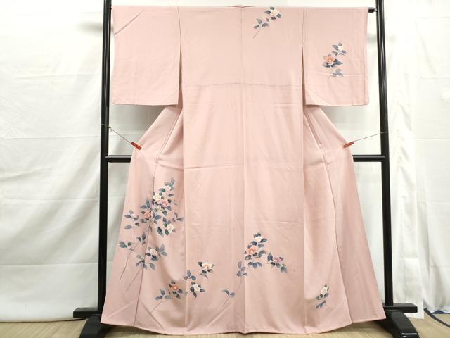 平和屋着物■訪問着　友禅　枝椿文　正絹　逸品　DABI1973qa