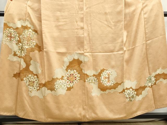平和屋着物■豪華色留袖　駒刺繍　亀甲正倉院花文　金彩　正絹　逸品　DABI1978qa