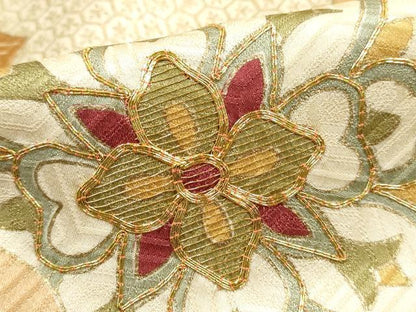 平和屋着物■豪華色留袖　駒刺繍　亀甲正倉院花文　金彩　正絹　逸品　DABI1978qa