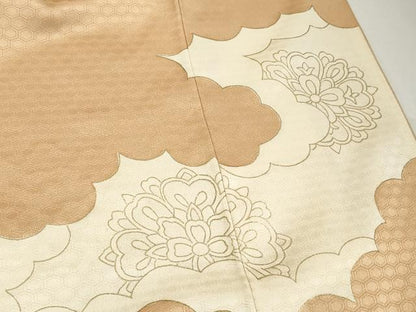 平和屋着物■豪華色留袖　駒刺繍　亀甲正倉院花文　金彩　正絹　逸品　DABI1978qa