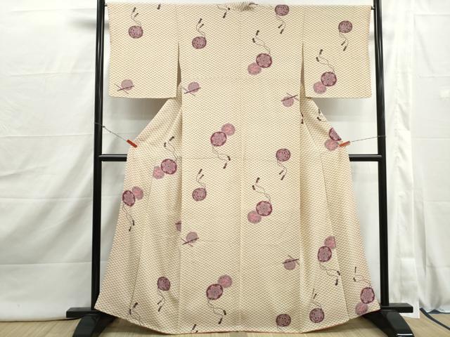 平和屋着物■上質な小紋　鏡裏横笛文　正絹　逸品　DABI1983qa