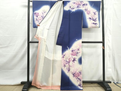 平和屋着物■訪問着　刺繍　枝花文　暈し染め　金彩　やまと誂製　正絹　逸品　DABI1984qa