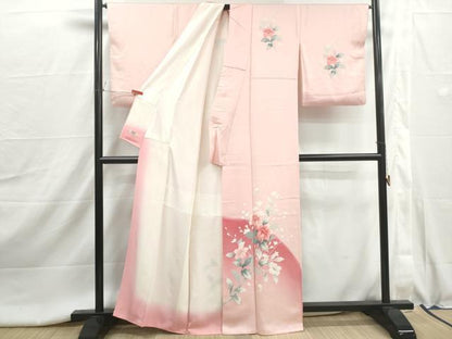 平和屋着物■訪問着　刺繍　枝花文　暈し染め　金糸　やまと誂製　正絹　逸品　DABI1985qa