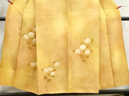 平和屋着物■訪問着　枝花文　暈し染め　たたき染め　正絹　逸品　DABI1998qa