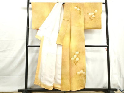 平和屋着物■訪問着　枝花文　暈し染め　たたき染め　正絹　逸品　DABI1998qa