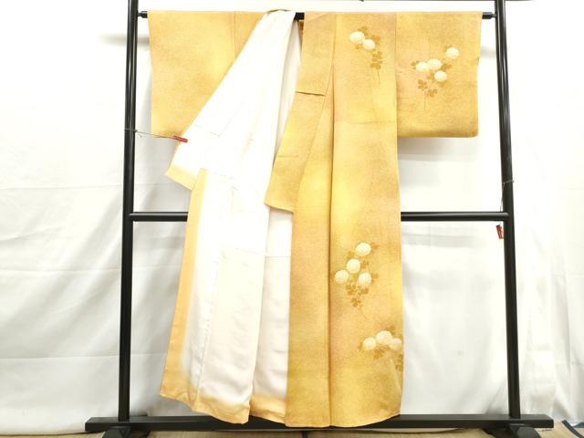 平和屋着物■訪問着　枝花文　暈し染め　たたき染め　正絹　逸品　DABI1998qa