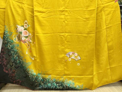 平和屋着物■豪華振袖　地紙御所車花文　暈し染め　金銀彩　正絹　逸品　DABI1999qa