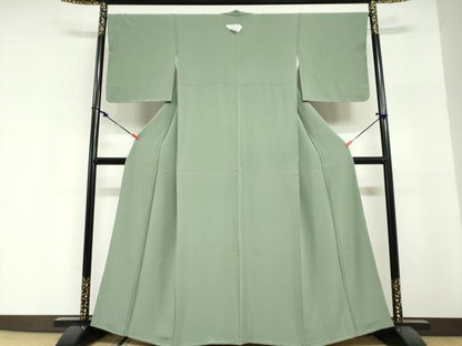平和屋着物●上質な色無地　青磁鼠色　正絹　逸品　未使用　DABI2003ud