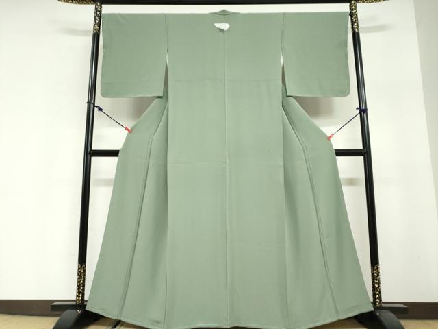 平和屋着物●上質な色無地　青磁鼠色　正絹　逸品　未使用　DABI2003ud