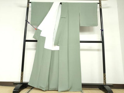 平和屋着物●上質な色無地　青磁鼠色　正絹　逸品　未使用　DABI2003ud