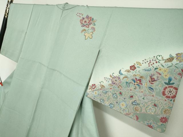 平和屋着物●訪問着　更紗花鳥文　暈し染め　正絹　逸品　DABI2006ud