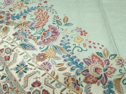 平和屋着物●訪問着　更紗花鳥文　暈し染め　正絹　逸品　DABI2006ud