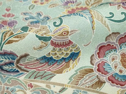 平和屋着物●訪問着　更紗花鳥文　暈し染め　正絹　逸品　DABI2006ud