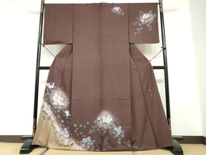 平和屋着物●西陣　京の名門　じゅらく謹製　帝王紫　訪問着　蔦の葉花文　暈し染め　正絹　逸品　未使用　DABI2007ud