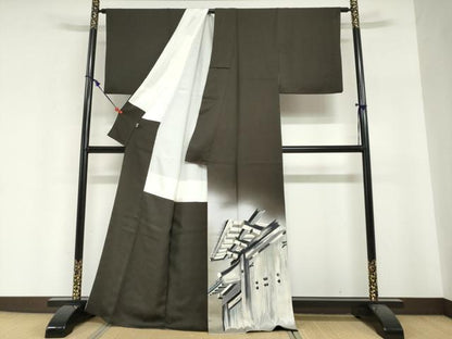 平和屋着物●染色作家　草野一騎　色留袖　風景文　暈し染め　金彩　健勝苑扱い　正絹　逸品　DABI2009ud