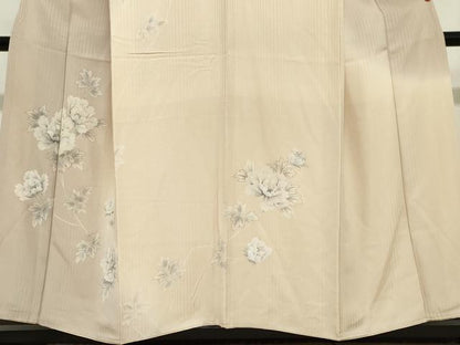 平和屋着物●訪問着　草花文　暈し染め　銀彩　正絹　逸品　DABI2010ud