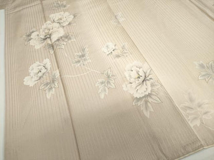 平和屋着物●訪問着　草花文　暈し染め　銀彩　正絹　逸品　DABI2010ud