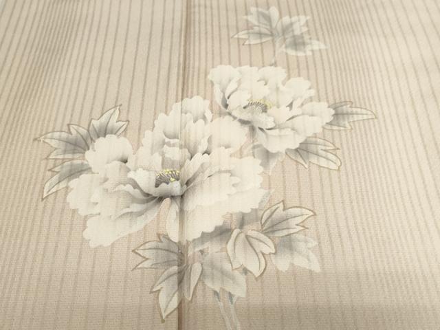 平和屋着物●訪問着　草花文　暈し染め　銀彩　正絹　逸品　DABI2010ud
