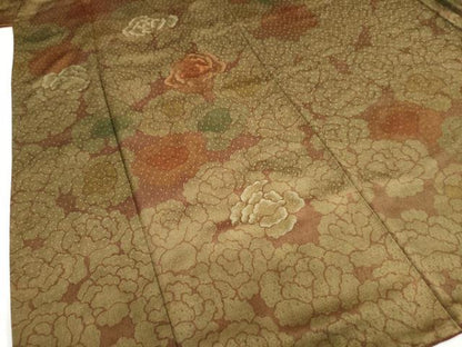 平和屋着物●訪問着　刺繍　舞花文　正絹　逸品　DABI2011ud