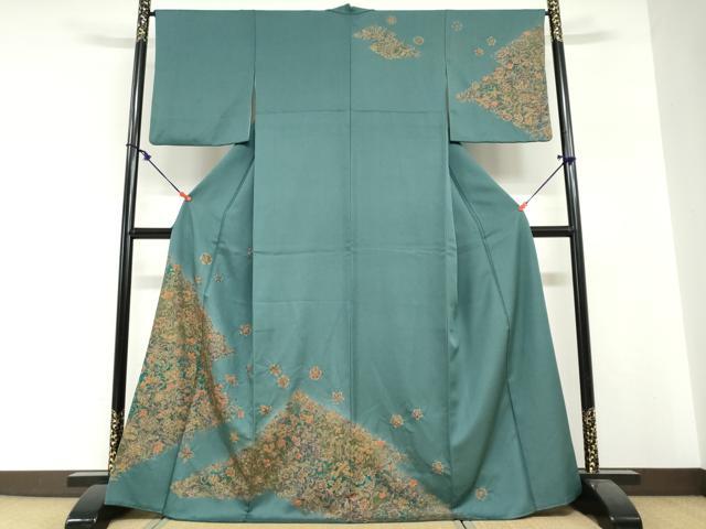 平和屋着物●訪問着　洋花文　金彩　正絹　逸品　DABG2013ud