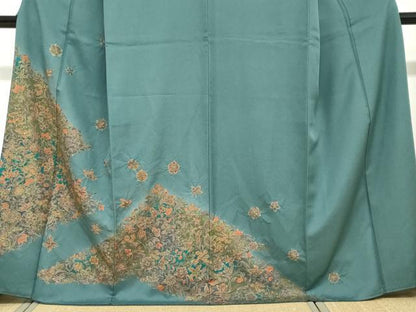 平和屋着物●訪問着　洋花文　金彩　正絹　逸品　DABG2013ud