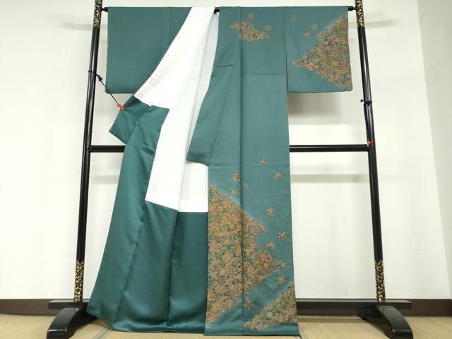 平和屋着物●訪問着　洋花文　金彩　正絹　逸品　DABG2013ud
