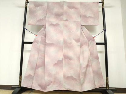 平和屋着物●上質な小紋　菱畳み地紋　暈し染め　正絹　逸品　DABI2015ud