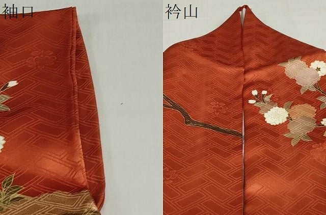 平和屋着物●十日町老舗ブランド　吉澤友禅　吾妻徳穂　振袖　駒刺繍　地紙草花文　暈し染め　金彩　正絹　逸品　DABI2020ud