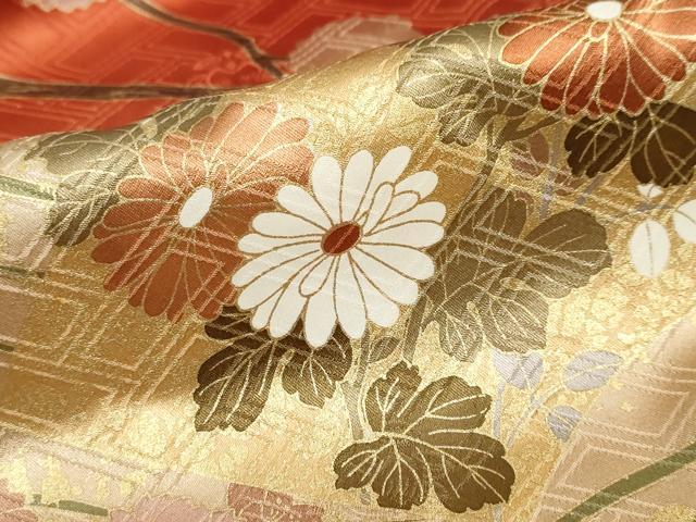 平和屋着物●十日町老舗ブランド　吉澤友禅　吾妻徳穂　振袖　駒刺繍　地紙草花文　暈し染め　金彩　正絹　逸品　DABI2020ud