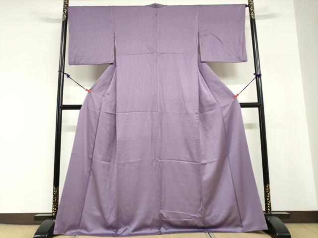 平和屋着物●上質な色無地　文字地紋　二藍色　正絹　逸品　DABI2023ud