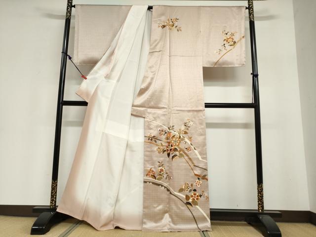平和屋着物●訪問着　草花文　金彩　正絹　逸品　未使用　DABI2027ud