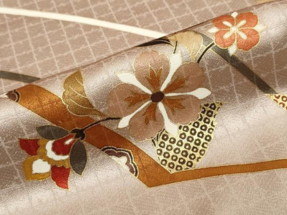 平和屋着物●訪問着　草花文　金彩　正絹　逸品　未使用　DABI2027ud