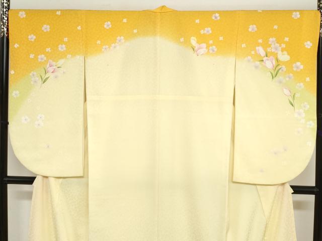 平和屋着物●小振袖　二尺袖　舞花文　金彩　洗える着物　DABI2029ud