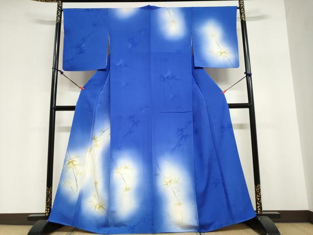 平和屋着物●訪問着　地紋起こし　笹竹文　暈し染め　正絹　逸品　DABI2032ud