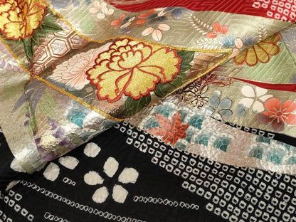 平和屋着物●豪華振袖　絞り　辻が花　暈し染め　銀通し地　正絹　逸品　DABI2033ud