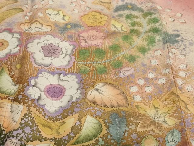 平和屋着物●豪華振袖　絞り　辻が花　暈し染め　銀通し地　正絹　逸品　DABI2034ud