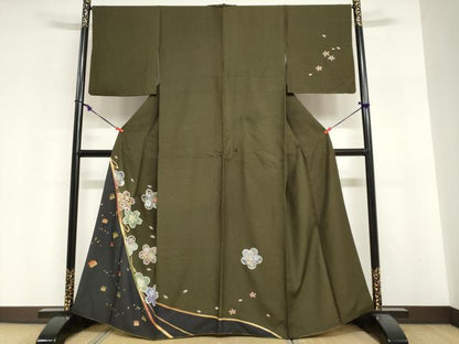 平和屋着物●訪問着　舞花文　源氏香　金彩　正絹　逸品　DABI2035ud