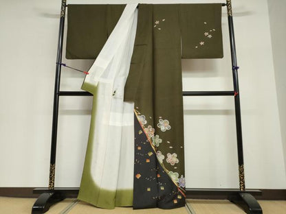 平和屋着物●訪問着　舞花文　源氏香　金彩　正絹　逸品　DABI2035ud