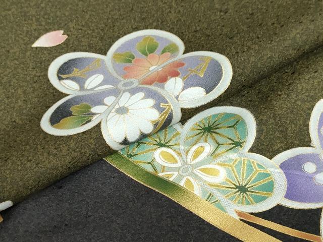 平和屋着物●訪問着　舞花文　源氏香　金彩　正絹　逸品　DABI2035ud