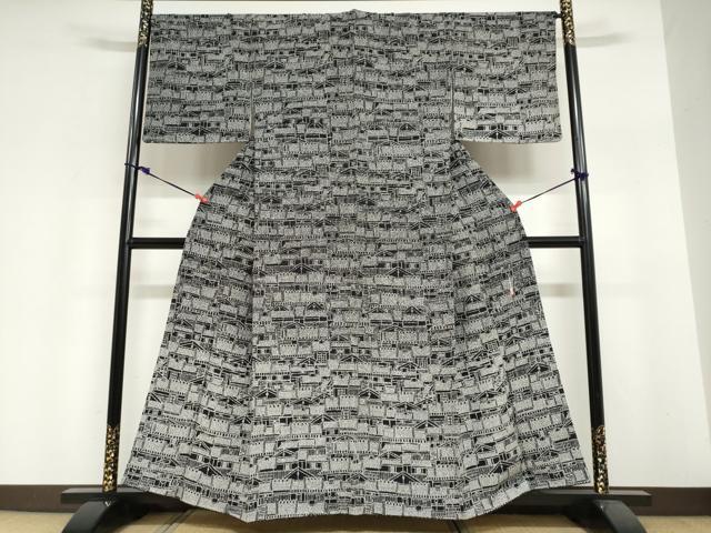 平和屋着物●二代目 川村久太郎　訪問着　風景文　正絹　逸品　DABI2036ud