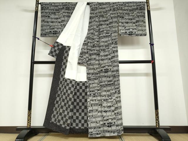 平和屋着物●二代目 川村久太郎　訪問着　風景文　正絹　逸品　DABI2036ud