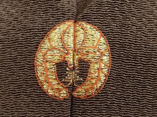 平和屋着物●訪問着　刺繍　吉祥花文　金彩　鬼しぼ縮緬　正絹　逸品　未使用　DABI2038ud