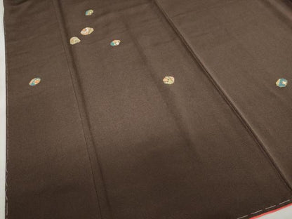 平和屋着物●訪問着　刺繍　吉祥花文　金彩　鬼しぼ縮緬　正絹　逸品　未使用　DABI2038ud