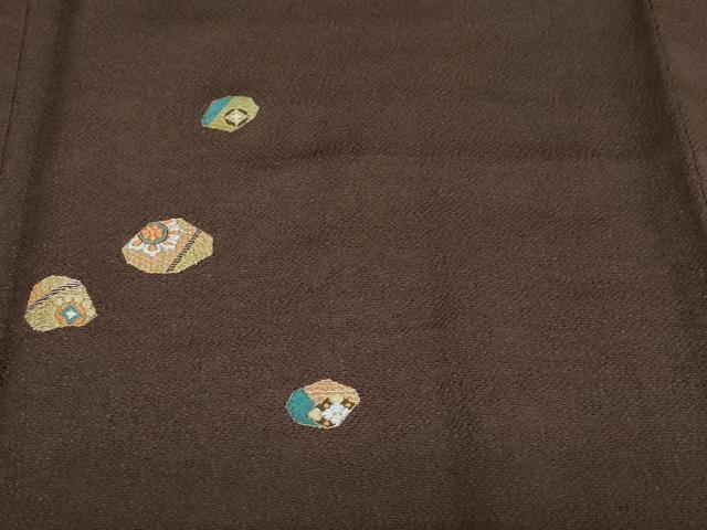 平和屋着物●訪問着　刺繍　吉祥花文　金彩　鬼しぼ縮緬　正絹　逸品　未使用　DABI2038ud
