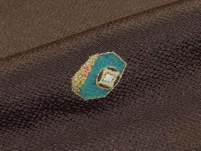 平和屋着物●訪問着　刺繍　吉祥花文　金彩　鬼しぼ縮緬　正絹　逸品　未使用　DABI2038ud