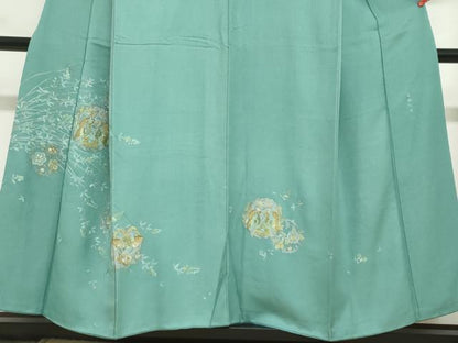 平和屋着物●中国三大刺繍　蘇州刺繍　総刺繍　訪問着　向かい鳥草花丸文　金糸　正絹　逸品　DABI2044ud